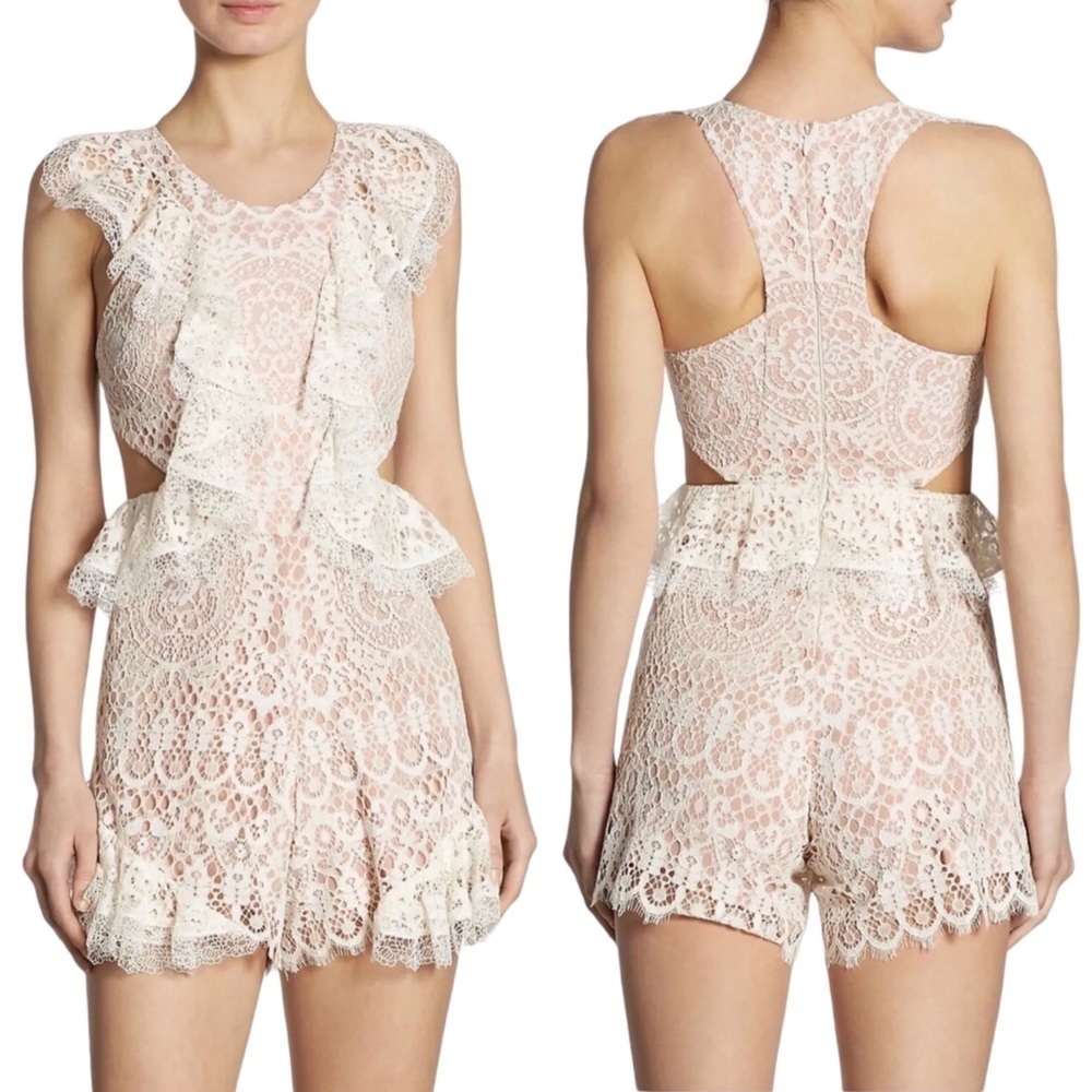 ALEXIS | Bar Lace Ruffle Romper